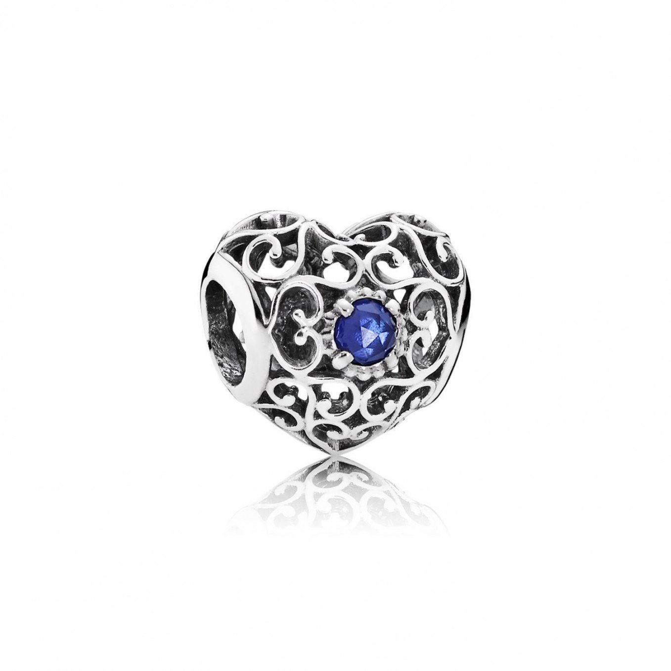 PANDORA Signature Heart Birthstone Charm with Accent 791784 in