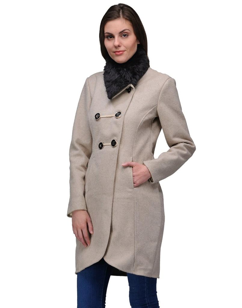 natty india cream wool blend and feather women's western wear jacket