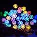 Lalapao Solar Powered Xmas Outdoor String Light 2 Pack 50 LED G12 Fairy Christmas Decor Globe Lighting with 8 Modes for Tree Indoor Garden Path Patio Lawn Holiday Party Decorations (Multi Color)