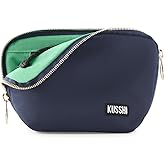 KUSSHI Washable Travel Makeup & Cosmetic Bag - Brush Organizer Sold Separately (Everyday, Navy/Mint)