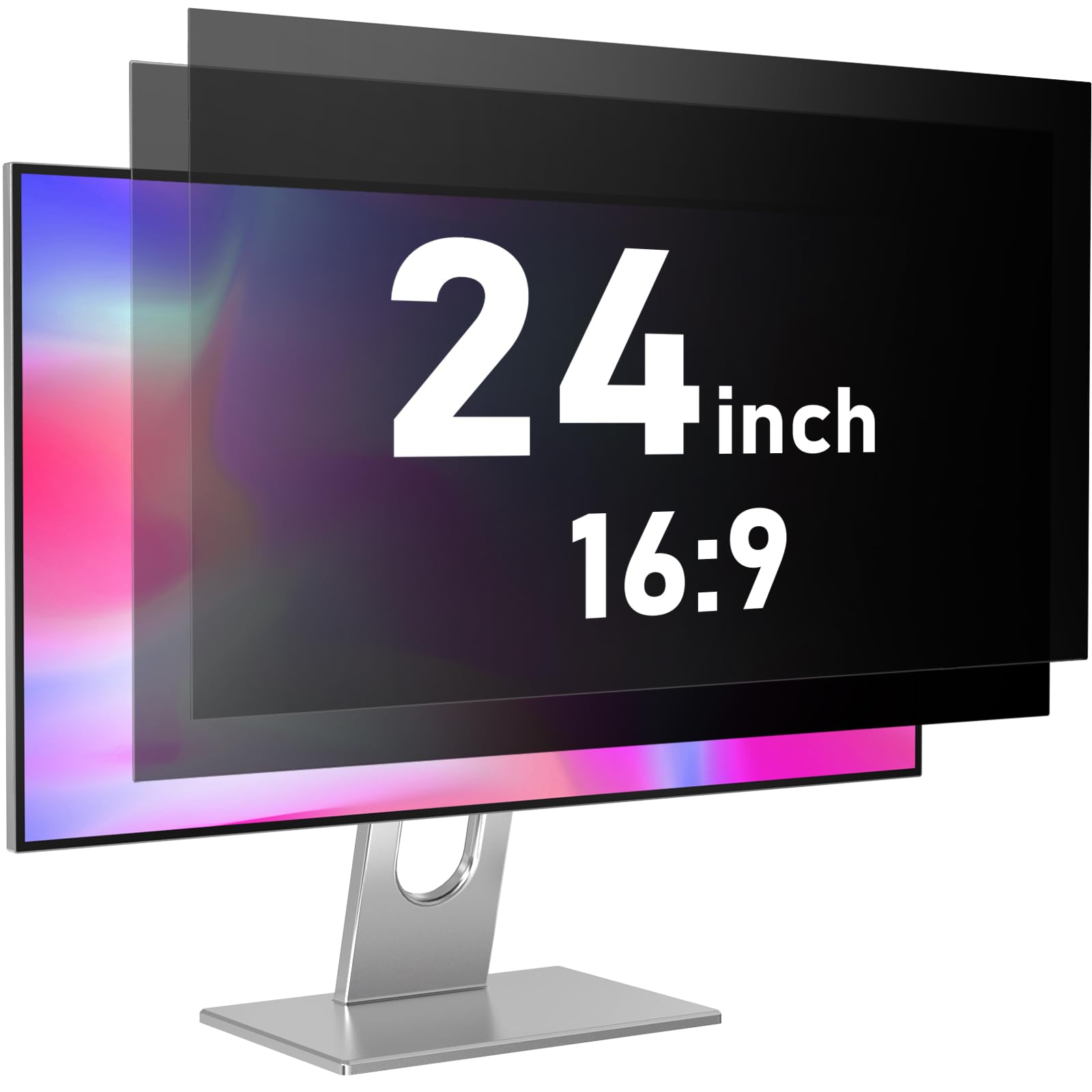Photo 1 of 24 Inch Privacy Screen for Monitor - Anti Glare, Blue Light Blocking, Eye Protection Anti-Spy Filter - Fits 16:9 Aspect Ratio, Computer Screen Privacy Filter, Removable & Anti-Scratch(2-Pack)