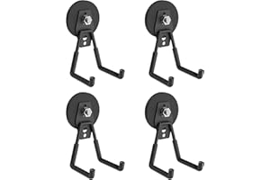 AplysiaTech Super Strong Magnetic Hooks Heavy Duty, Magnetic Utility Hooks for Power Drill, Garden Tools, Hose, Straps, Steel Pegboard, Horse Trailer, Garage Magnetic Hooks Hanger Tool Holder(4pack)