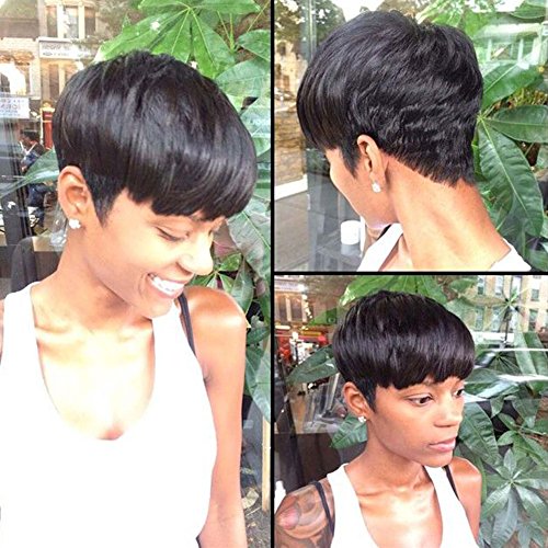 Bob Short Human Hair Wigs For Black Women Brazilian Virgin Hair Non Lace Short Wigs With Bangs