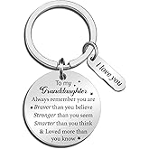 Cxulquvs Granddaughter Gifts from Grandma Unique Keychain Gift for Grand Daughter Birthday Valentines Day Gifts for Granddaughter