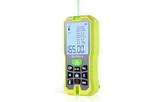 BILIPALA Laser Distance Measuring Tool, 50M/165ft Laser Measure, ±2mm Accuracy Laser Distance Meters with Backlit LCD, Measuring Distance, Area, Volume, Pythagorean Mode for Indoor/Outdoor Use(Green Laser)
