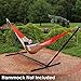 Sunnydaze Double Hammock Stand for Outside - 400-Pound Capacity Indoor/Outdoor Hammock Frame - Black Powder-Coated Finish - 15-Foot