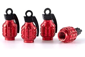 GaRhomxy Tire Caps, Car Tire Valve Stem Caps, Air Caps Cover, Personalized Tire Trim Accessories Dust Tire Covers for Cars, Universal Car Tire Caps for SUVs, Trucks Bicycles and Motorcycles (Red)