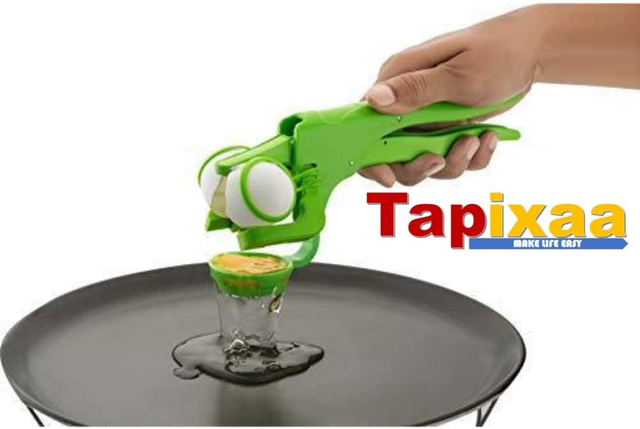 Kapda Collection Tapixaa Plastic Handheld Egg Cracker with Separator for Raw Eggs (10 Inch)