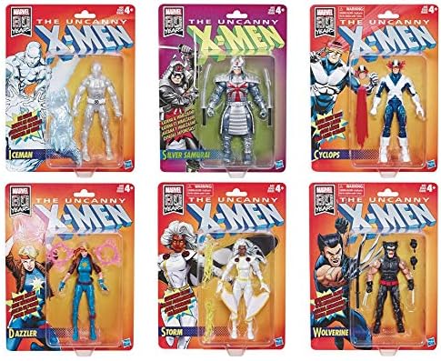 Husbro Marvel 6 inch Legends Assortment: Wolverine, Silver Samurai, Cyclops, Dazzler, Storm & Iceman Action Figure Set