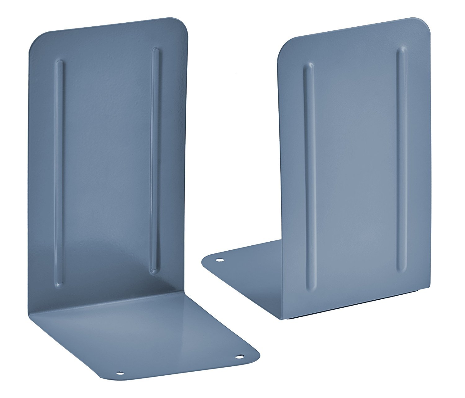 Acrimet Metal Bookends, Non-Skid Book Stand for Shelves, Heavy Duty Book Stopper, 17,5 cm H x 10 cm W x 11,5 cm D, Blue, 1 Pair