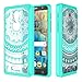 Alcatel Fierce 4 / Allura/Pop 4 Plus Clear Case with HD Screen Protector, AnoKe Scratch Resistant Colors Totem Mandala Slim Hard Cover TPU Bumper Hybrid for Fierce 4 MetroPCS TM CH Mint