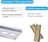 Taiss 3 Pcs DIN Rail 35mm Aluminum Slotted 250mm Long for Electrical view 2