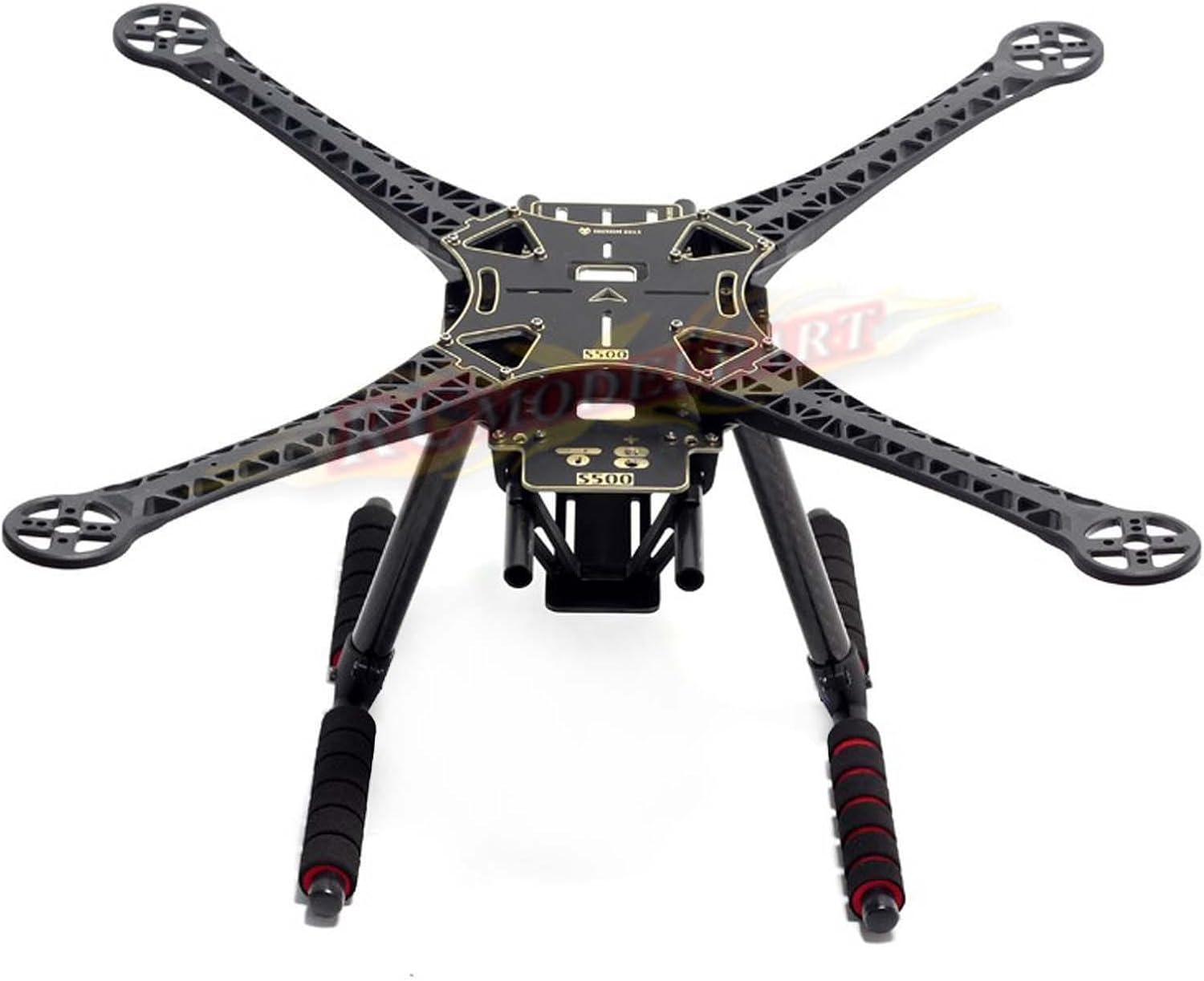 Rcmodelpart S500 Quadcopter Fuselage Frame Kit PCB Version w/Carbon Fiber Landing Gear Skid, Black