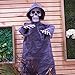 On'h Animated Halloween Skeleton Ghost Decorations 3.6 Feet Halloween Party Hanging Grim Reaper Skull with Sound and Glowing Red Eyes – Dark Grey