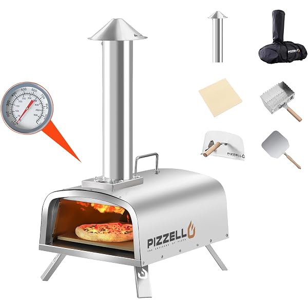 Amazon.com: Kevirice Outdoor Pizza Oven, Portable Pizza Oven with Pizza  Stone u0026 Peel,Stainless Steel Wood Fire Pizza Maker for Outdoor Backyard  Cooking : Patio, Lawn u0026 Garden