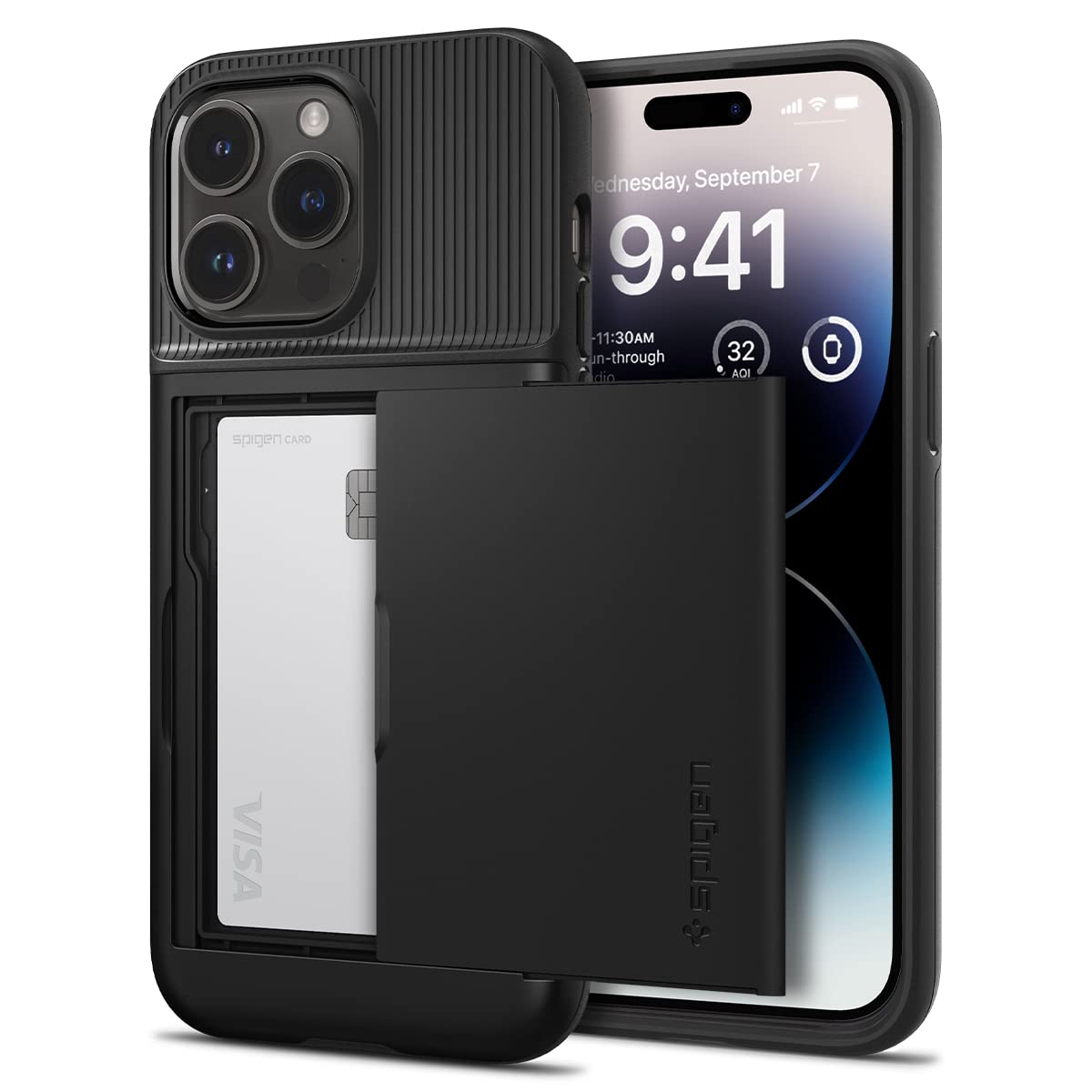 Spigen Slim Armor CS Designed for iPhone 14 Pro Case (2022) [Military-Grade Protection] - Black