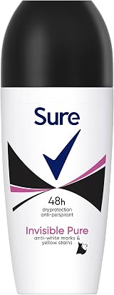 Sure Invisible Pure Roll On Anti-Perspirant Women 48hr No White Marks Stains 6x view 2