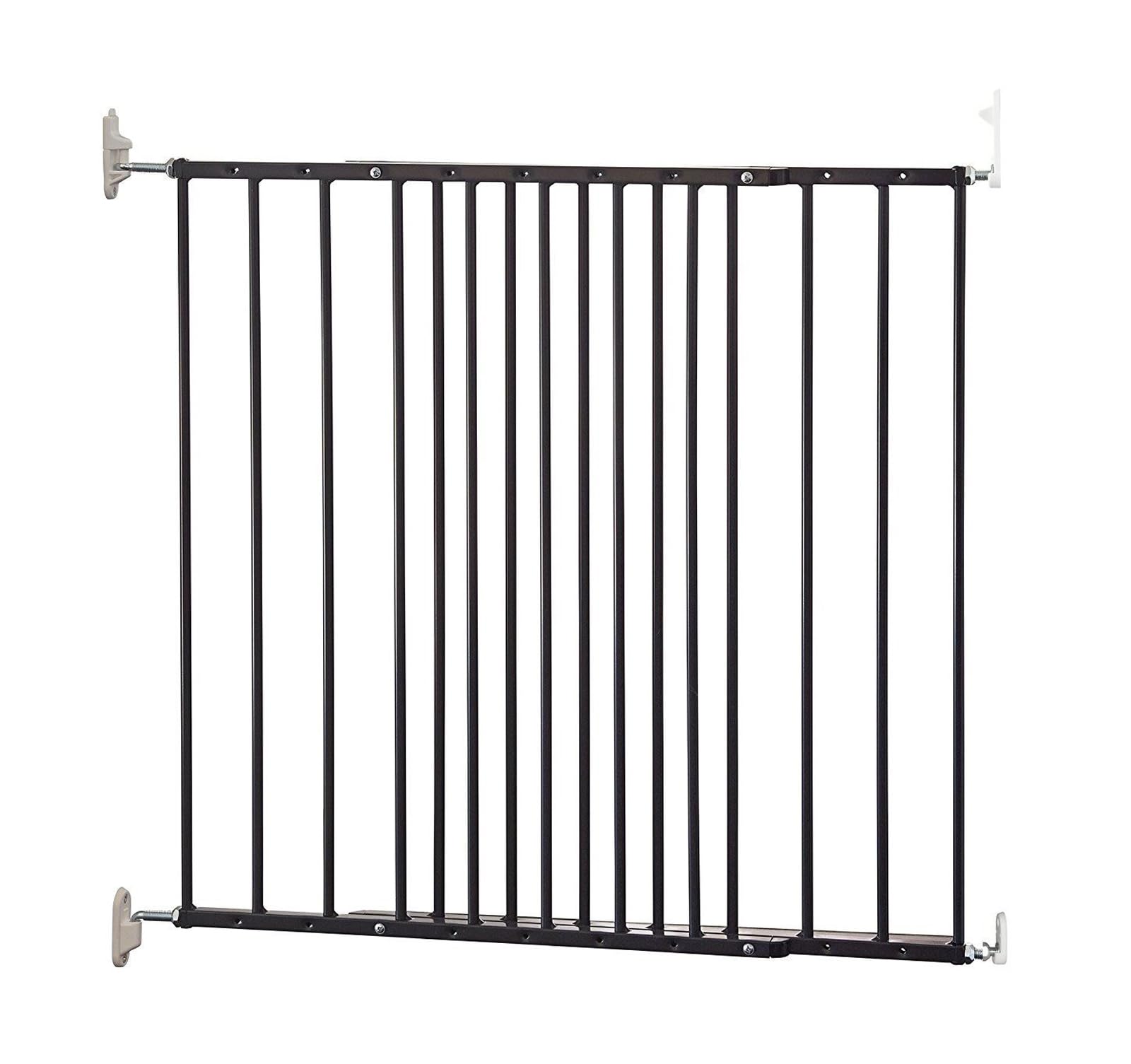 Safetots Extending Metal Screw Fit Baby Stair Gate, Black, 62.5cm - 106.8cm, Safety Gate for Toddler, Safety Barrier for Baby