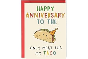 OJsensai Cute Anniversary Taco Gifts for Men Him, Cool Aday Card for Husband Boyfriend Fiance, Happy Wedding Anniversary from Wife Girlfriend Fiancee