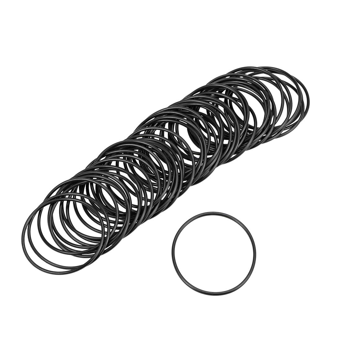 sourcing map Nitrile Rubber O-Rings 37mm OD 34mm ID 1.5mm Width, Metric Nitrile Rubber Sealing Gasket, Pack of 50