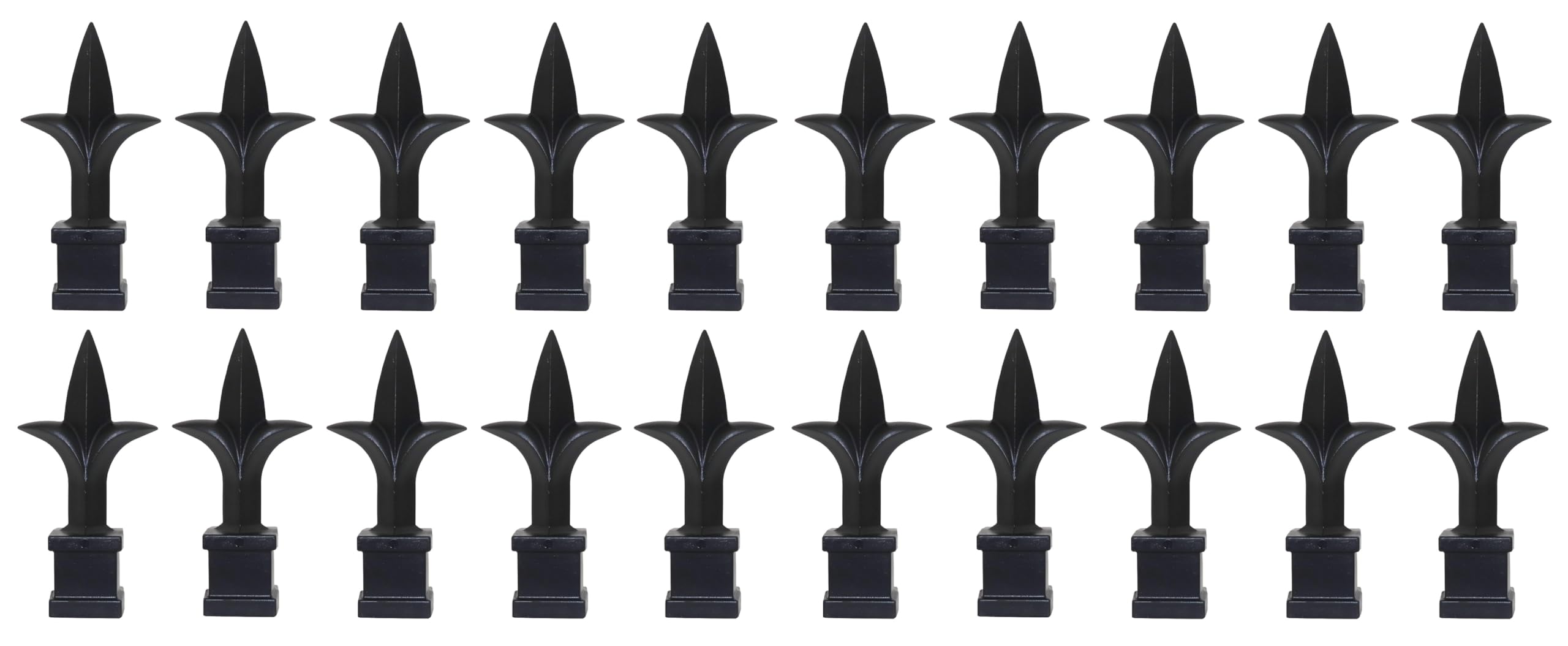 Photo 1 of 1/2" Black Plastic Trident Spear Finial Fence Topper for Wrought Iron Picket Fence (25, 1/2")