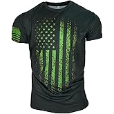 Men's Short Sleeve Patriotic American Design with Eagle and Flag Premium T-Shirt