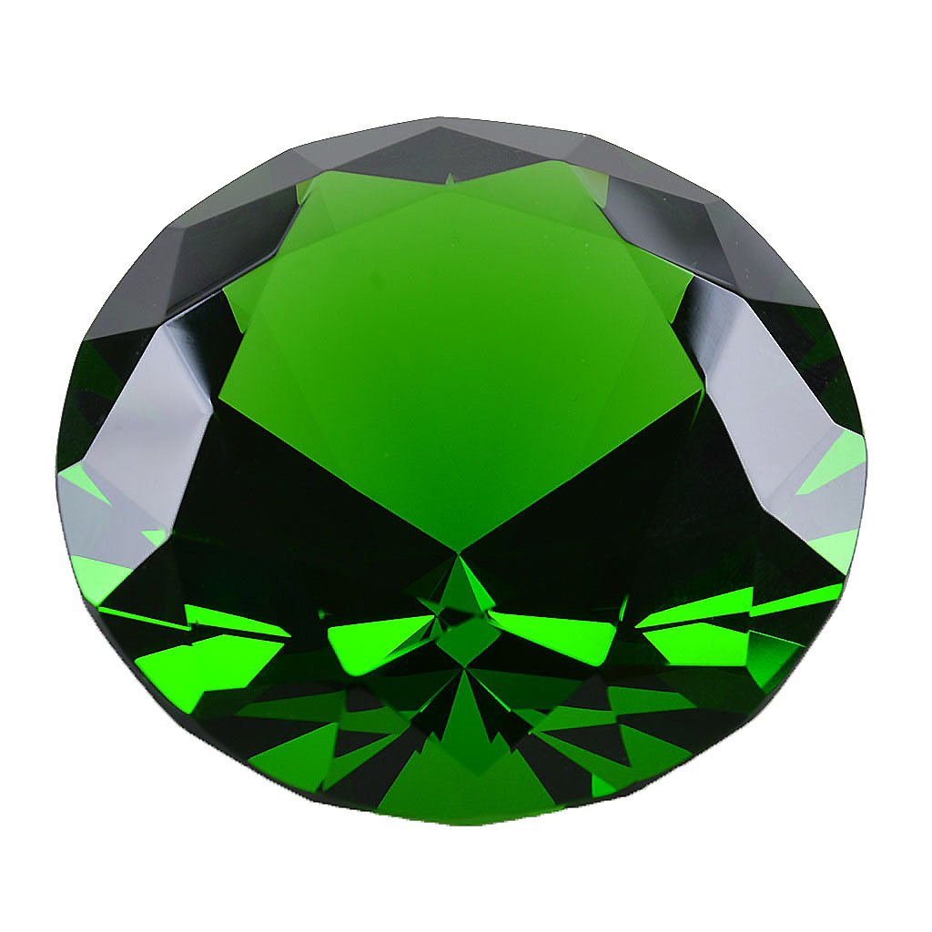 LONGWIN 60mm W Crystal Diamond Paperweight Ornament Home Venue Decorations Solid Color Green