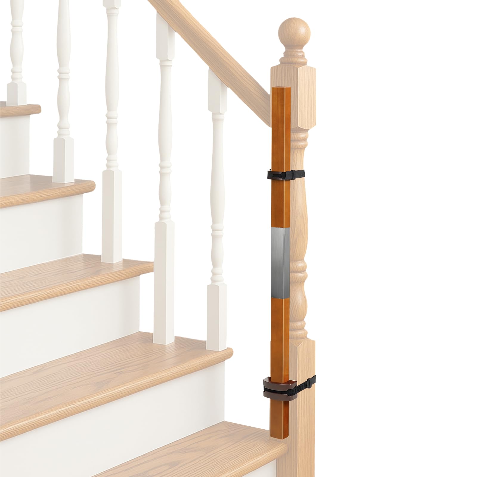 Photo 1 of 1 Pcs No Hole Stairway Baby Gate Adapter - Fits Round & Square Banisters, Compatible with Most Hardware and Pressure Mount Baby Gates Up to 37 inches Tall