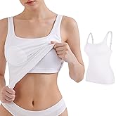V FOR CITY Women's Tank Top with Built in Bras Adjustable Wide Strap Padded Camisole Summer Cami Shirts