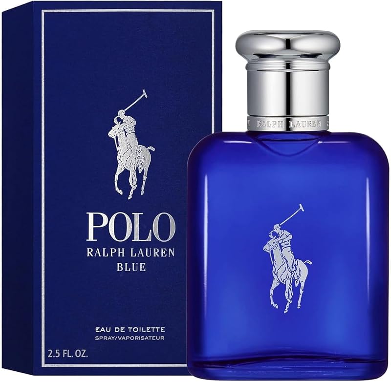 Ralph Lauren Polo Blue Eau de Toilette, Aroma Masculino e Cítrico, Intensidade Média, Fragrância Estimulante, Uso Diário, Longa Duração, Perfume de Luxo para Homem, 75 ml.