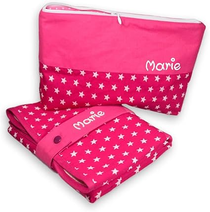 Sac A Langer En Forme D Etoile Avec Sous Couche Sac A Langer Personnalise Sac A Langer Pour Bebe Sac De Toilette Avec Nom Kit A Langer Pour Les Voyages Couleur Rose Amazon Fr