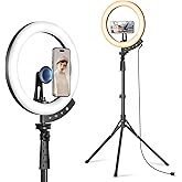UBeesize Upgraded 12" Ring Light with 67" Tripod Stand and Magnetic Phone Holder,LED Selfie RingLight for iPhone with Wireles
