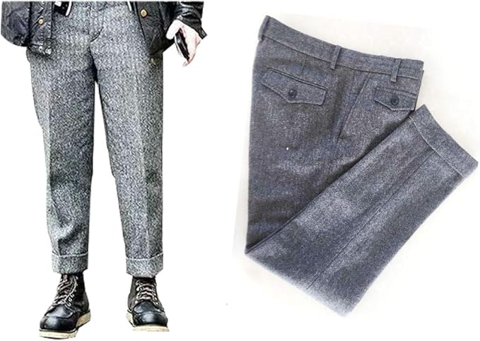 Amazon 高級 同型 9分丈 ツイード ウールパンツ メンズ 2xl 並行輸入品 ロングパンツ 通販