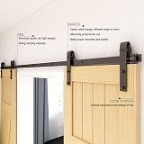 TSMST 305CM Sliding Barn Door Hardware Kit Track Roller for Double Doors view 3