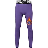 Poekuao Boys Thermal Compression Pants Youth Fleece Lined Sports Base Layer Leggings Kids Athletic Tights Cold Weather Gear