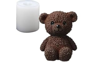 SENCCO Silicone Candle Molds, 3D Charming Bear Silicone Molds, Cozy Atmosphere Design, Odorless, BPA Free, Cute Animal Silicone Molds for Candle Making, DIY, Resin, Wax, Soap, Chocolate Etc