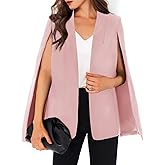 GAMISOTE Womens Cape Blazer Split Sleeve Open Front Casual Jacket Coat Workwear