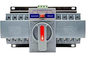 XINYIELE Dual Power Automatic Transfer Switch,Outdoor Generator Transfer Switch 50 Amp,RV Transfer Switch 50 Amp,Inverter with Transfer Switch for Whole Home,50HZ/60HZ,110V(63A.4P)