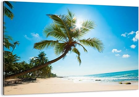 Panoramabild Leinwand Keilrahmen Meer Strand XXL 150cm* 50cm Seychellen 207