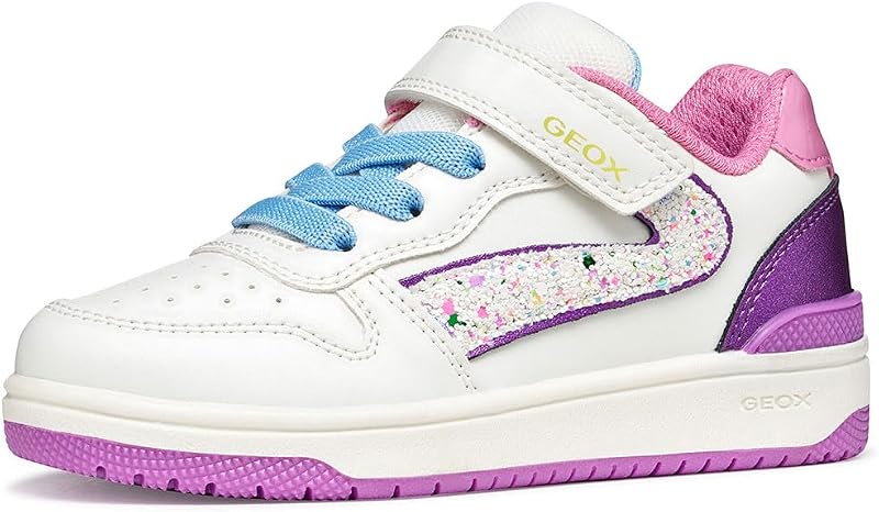 J Washiba Girl A Sneaker, Bianco/Viola Dk, 34 EU