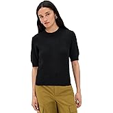 Cashmere Trim T-Shirt with Roll Edges by White + Warren