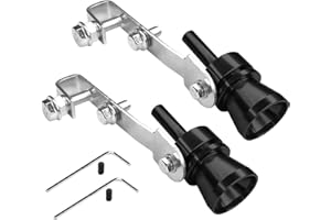 Hirificing 2PCS Exhaust Turbo Whistle, Loud Turbo Sound Booster Exhaust Muffler Pipe Aluminum Alloy Whistle,Car Roar Maker Turbo Sound Enhancer Whistle Simulator(XL-Black)