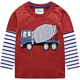 Frogwill Toddler Boys Excavator Long Sleeve Cartoon T Shirt Size 2-7 Years