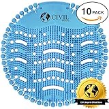 Urinal Screens , Urinal Cakes , Urinal Deodorizer , Urinal Mats (10-pack) by Civil Imports - Fits Most Top Urinal Brands at Restaurants, Offices, Schools, etc. (Ocean Mist)