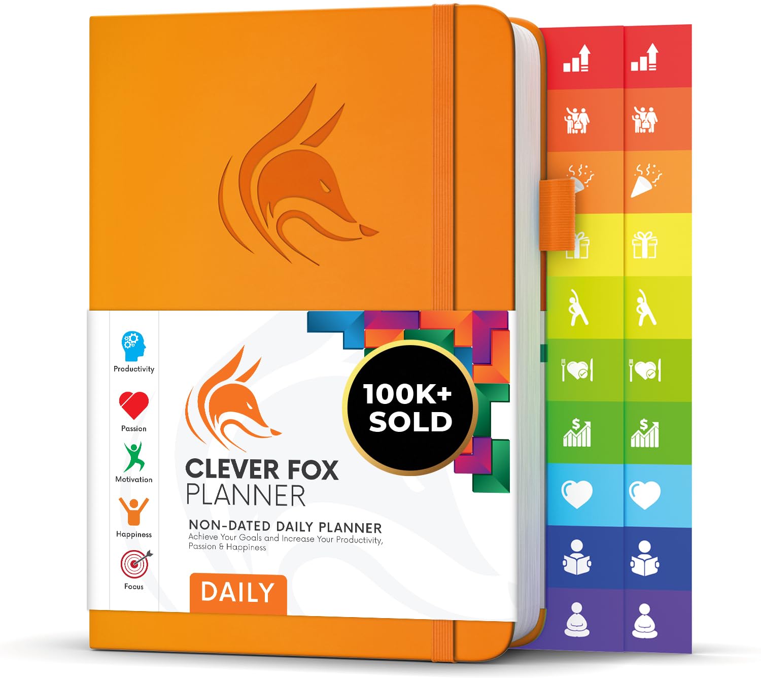 Clever Fox Planner Daily – 6-Month Undated Planner with Hourly Schedule, To-Do List & Time Management – Work & Personal Organizer, A5 (Orange)