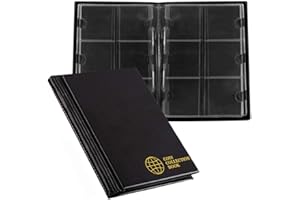 UNCLE PAUL Coin Albums with Cardboard Holders - 60 Pockets 2x2 inches Coin Storage Books for Coin Flips Collection Holders CS36