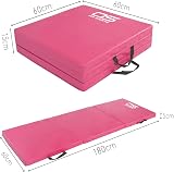 OZE SPORTS Gymnastic Tumble Exercise Mat 6FT Tri Folding Non Slip PU Pink view 2
