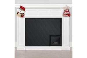 FOSLUOC Fireplace Cover, Fireplace Blanket Stops Cold Air Heat Loss for Winter Summer, Indoor Fireplace Draft Stopper (39" W x 32" H,Black)
