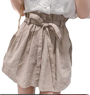 Amazon レディース 短パン ゆったり 綿麻 ハイウエスト ショート