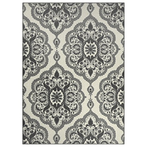Maples Rugs Area Rugs, [Made in USA][Vivian] 5' x 7' Non Slip Padded Large Rug for Living Room, Bedroom, and Dining Room - Grey